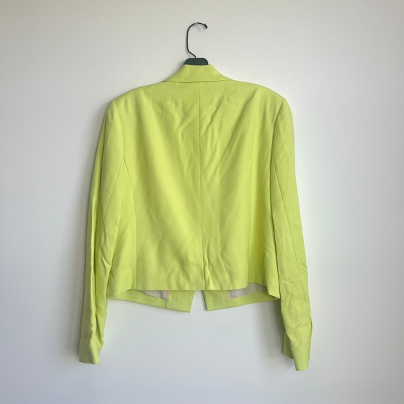 J Crew Collection Cropped Suit Jacket Blazer in Kiwi Green Yellow - Picture 7 of 8
